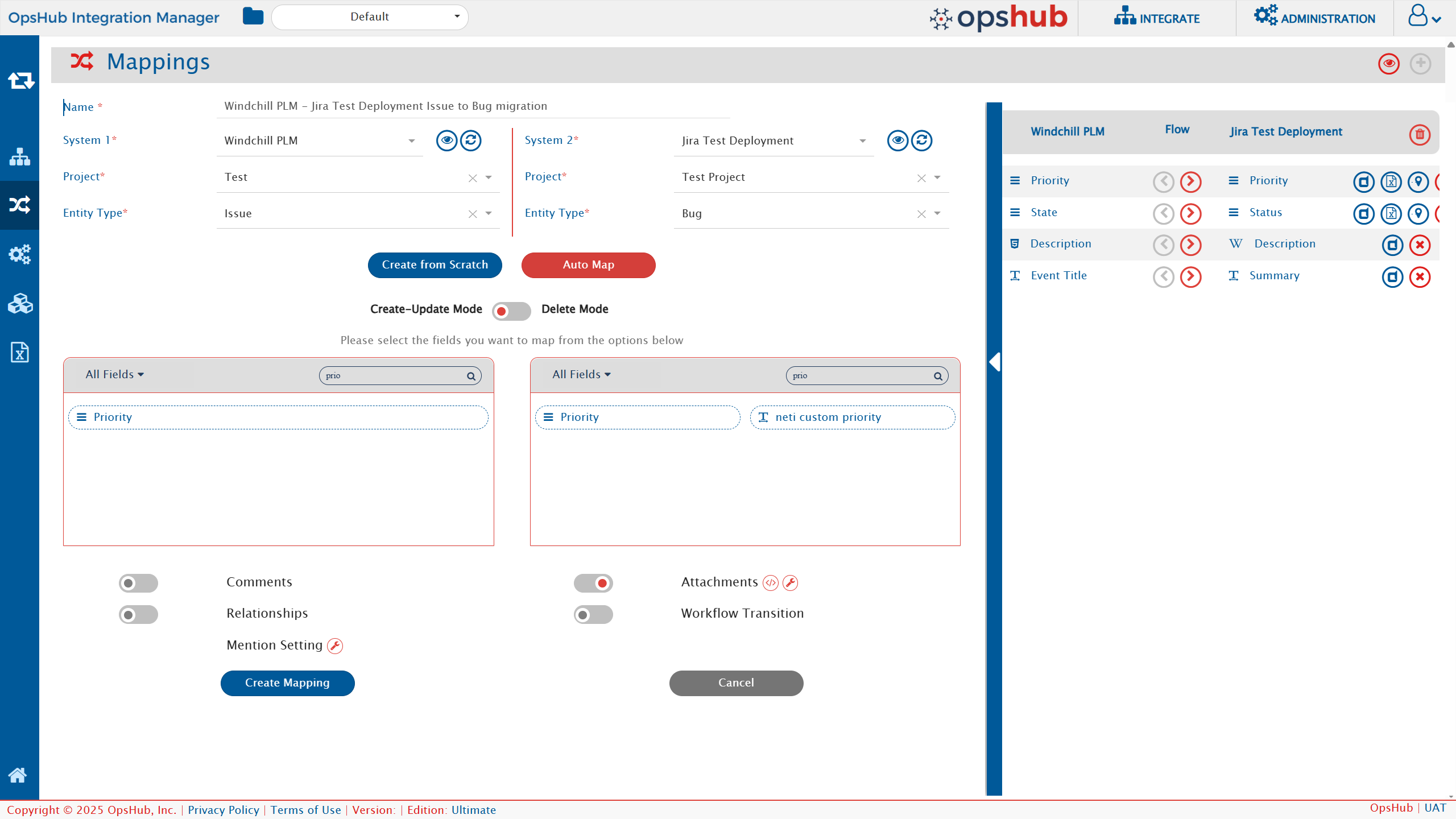 Windchill PLM Mapping Configuration Screenshot